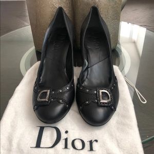 Christian Dior round toes black Heel